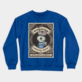 Cute schnauzer with talk to the paw in classic circle Crewneck Sweatshirt